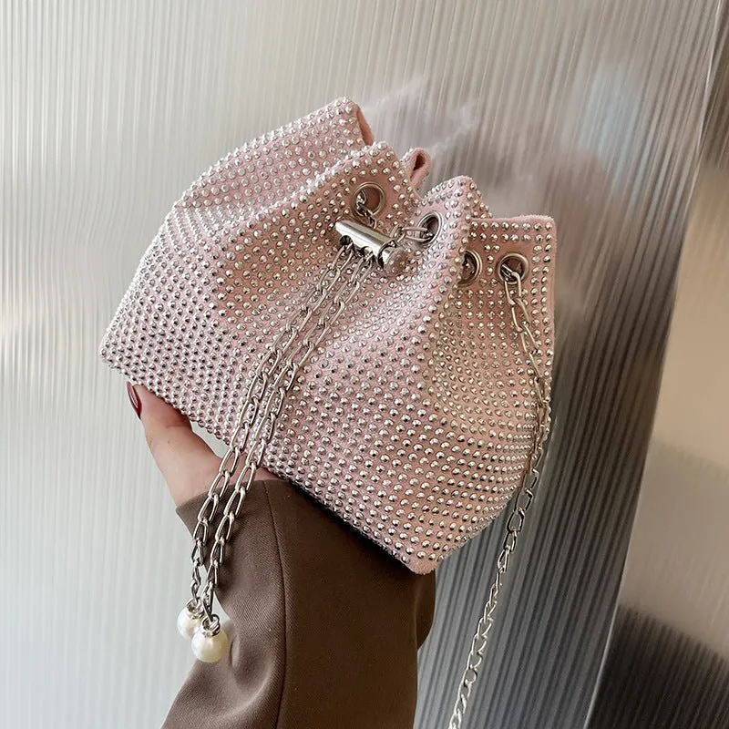 Diamond Shoulder Chain Diagonal Bucket Bag