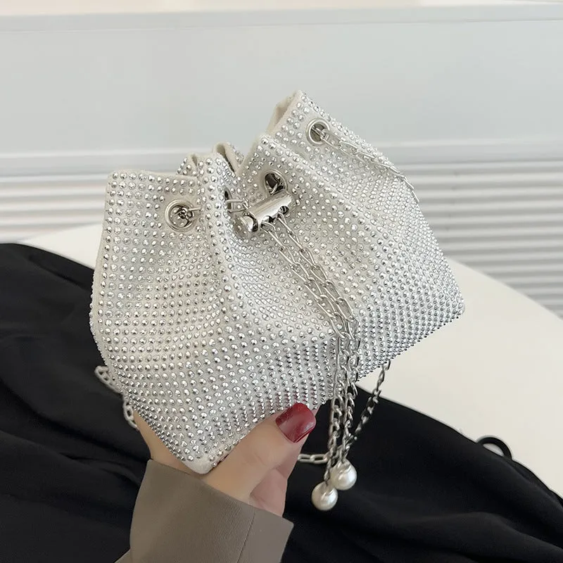 Diamond Shoulder Chain Diagonal Bucket Bag