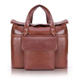 EDGEFIELD | 17” Leather Roll-Top Laptop Briefcase