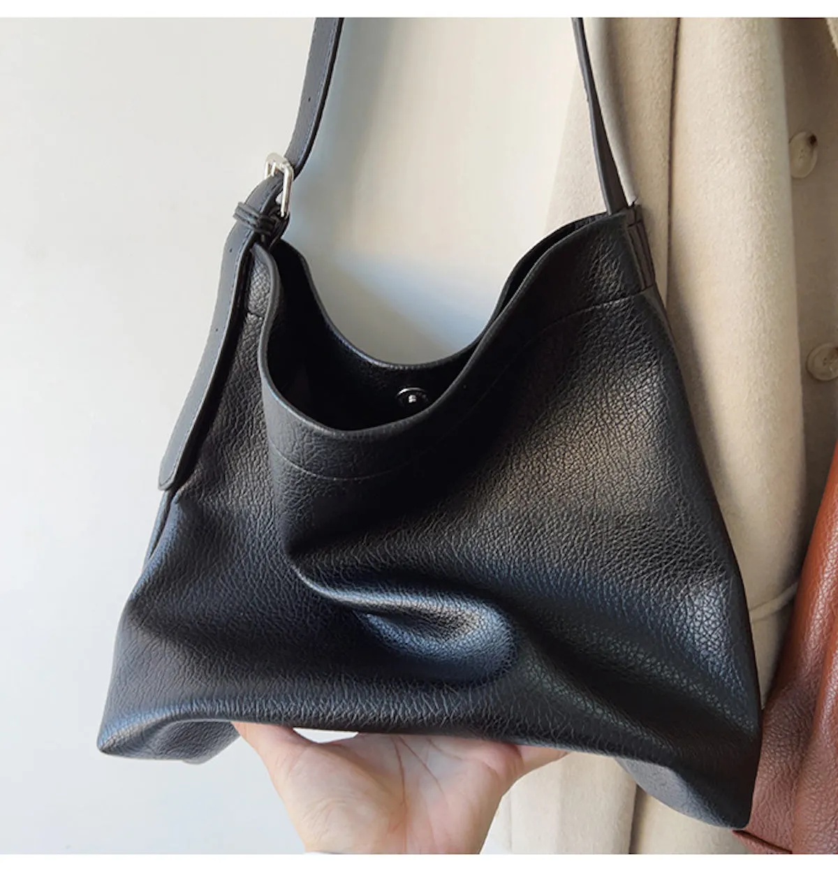 Elena Handbags Retro Bucket Leather Bag