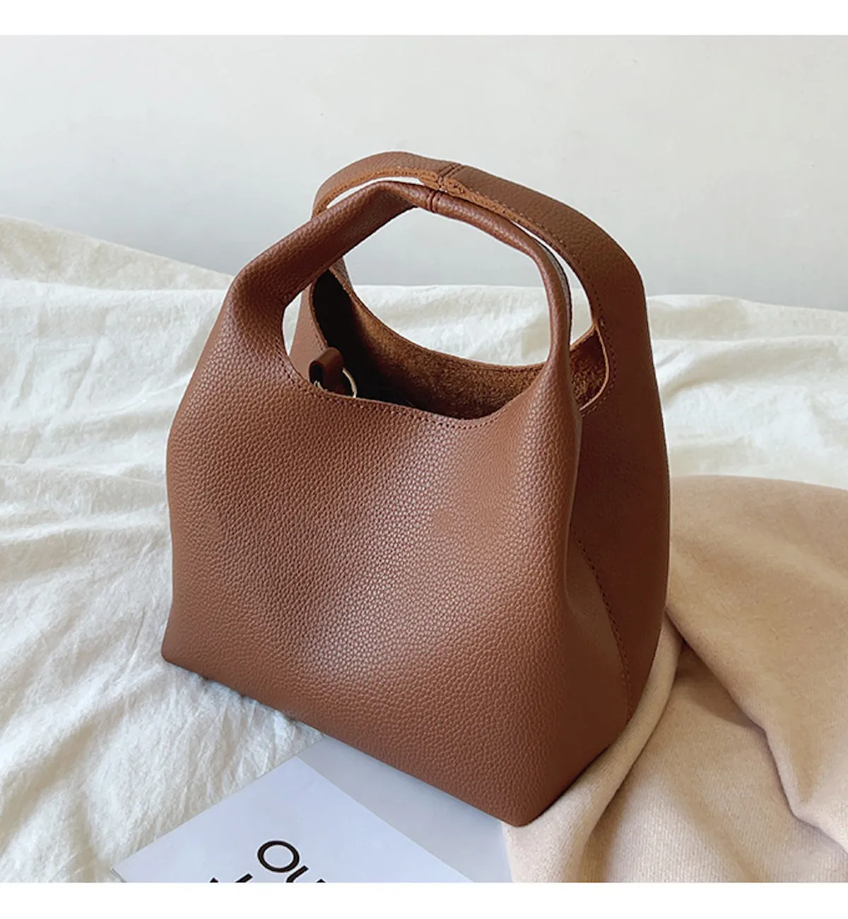 Elena Handbags Soft Leather Bucket Shoulder Bag