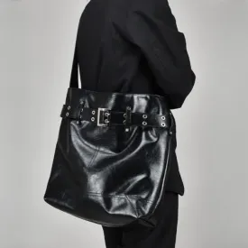 Eliska Vintage Belted Patent Shine Tote Bag