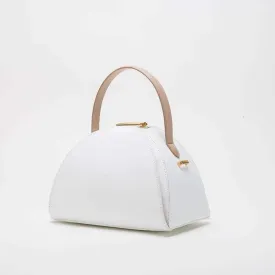 Emblem Genuine Leather Bucket Bag