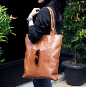 Exotic Leather Tote Bag For Women Zipper Outside Pocket