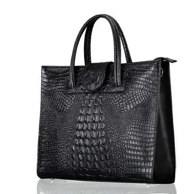 Exquisite Crocodile Pattern Genuine Leather Women's Shoulder Bag - Luxury Fashion for Business and Office, Perfect for Businesswomen and Professionals