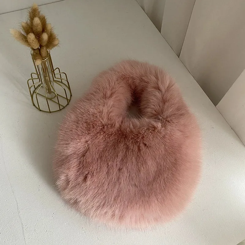 Fancy Fur Japan and South Korea Cute Hand Carry Fur Bag