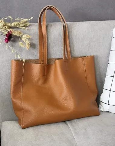 Fashion Womens Brown Leather Tote Bags Brown Shoulder Tote Bags Handbags Tote For Women