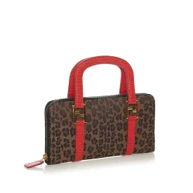 Fendi Leopard Print Canvas Handbag (SHG-27780)