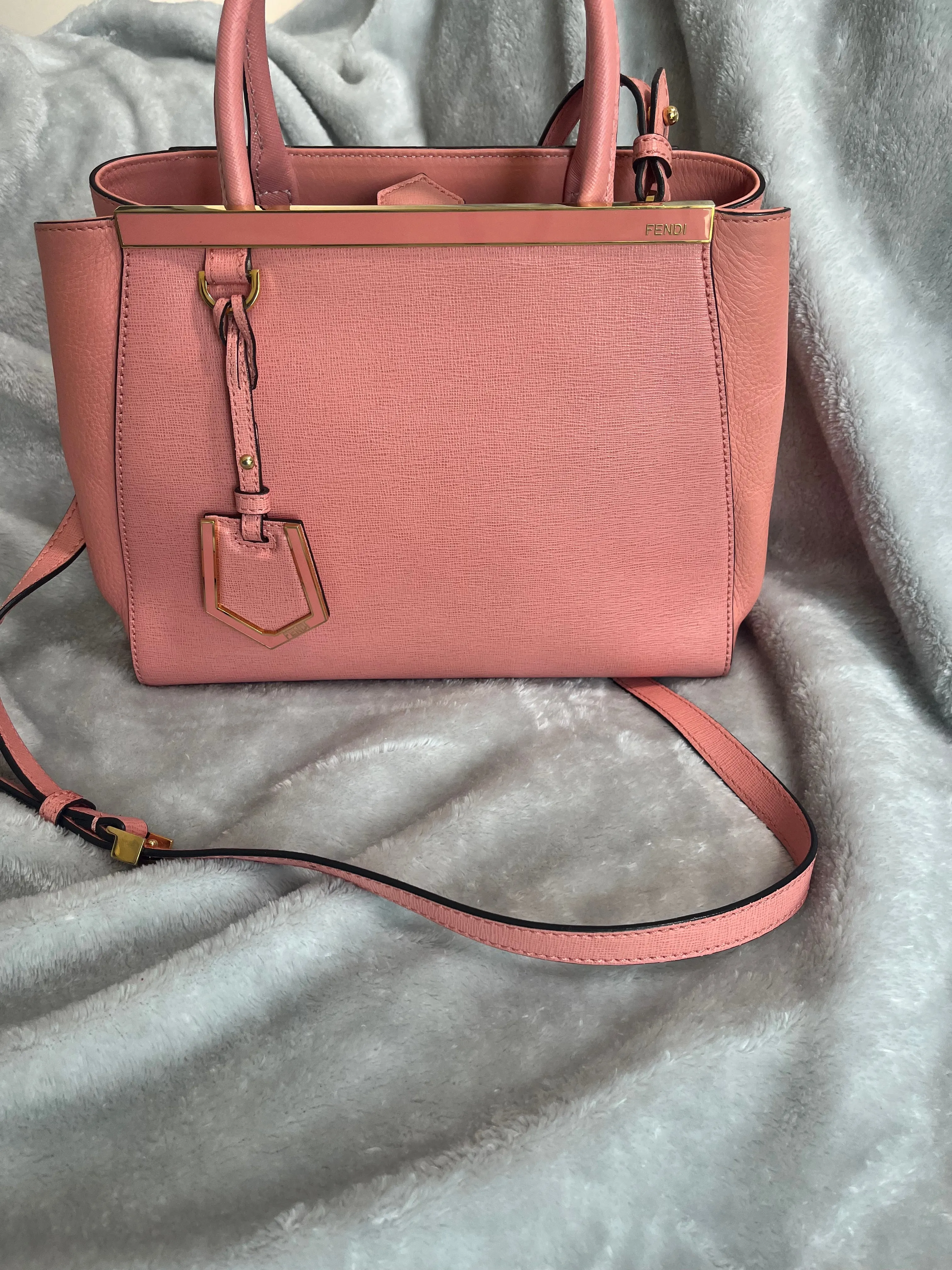 Fendi Pink Preloved 2Jours Tote with COA