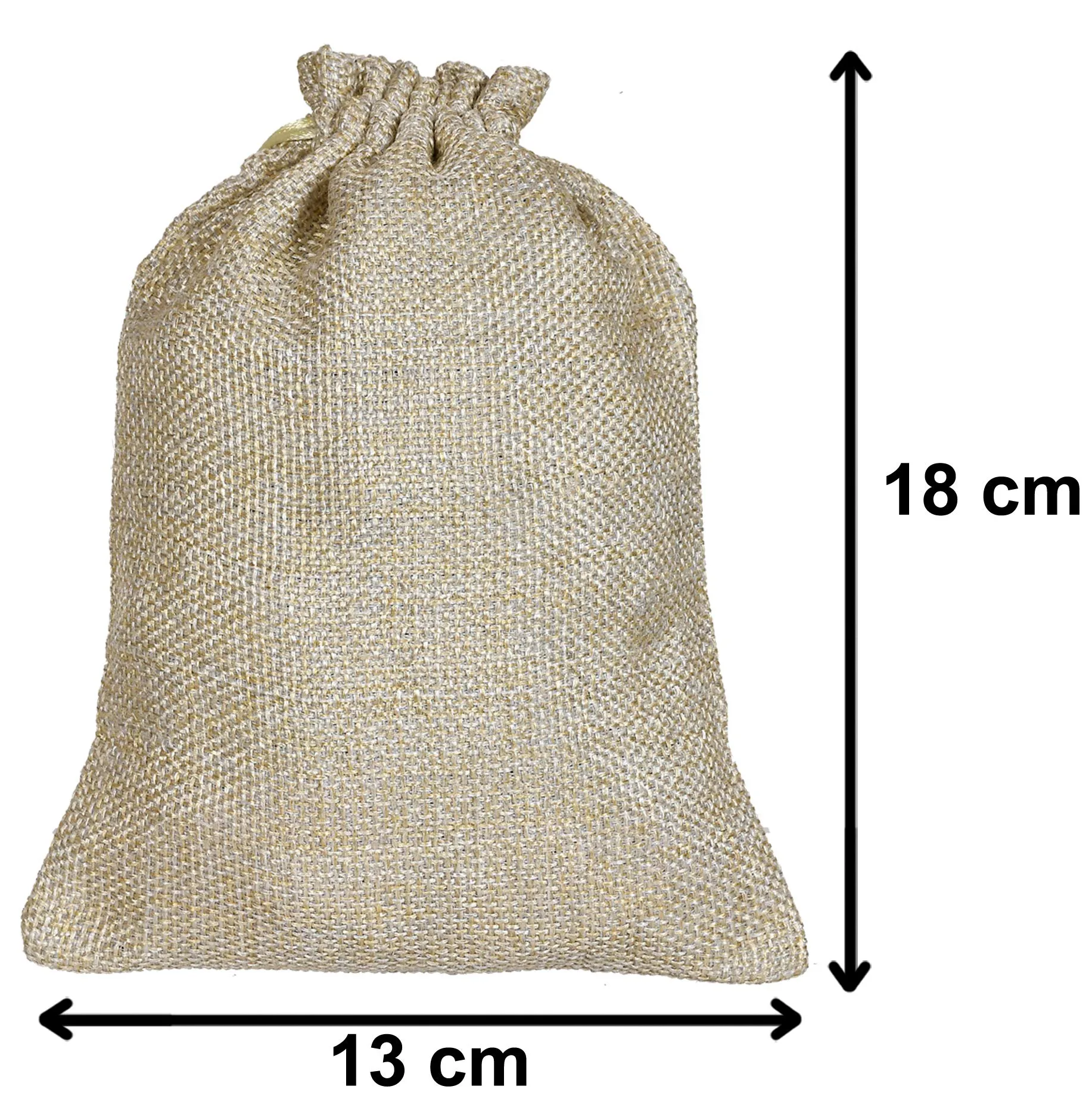 Fun Homes Jute Small Size Potli Gift Bags Wedding Hessian Jute Small Size Bags Linen Jewelry Pouches with Drawstring for Birthday, Party, Wedding Favors-Pack of 4 (Gold) (HS_36_FUNHOMES019516)