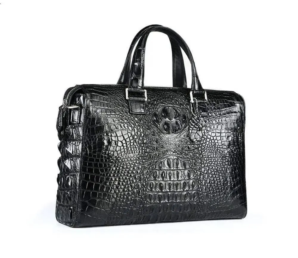 Genuine  Crocodile Leather Laptop  Briefcase Bag