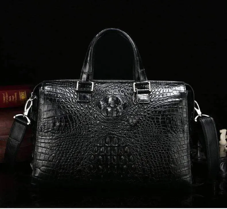 Genuine  Crocodile Leather Laptop  Briefcase Bag