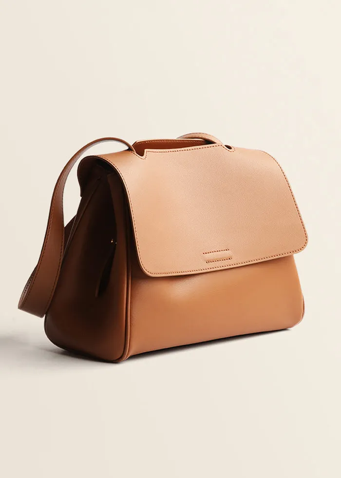 Genuine Leather Top Handle Shoulder Bag