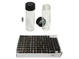 Glass Vial 1-3/4" with Black Cap