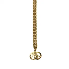 Gold Celine Multi Pendent Necklace with Crystal Accents