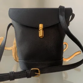 Gold Clasp Bucket Bag