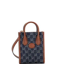 GUCCI Interlocking G Patch Tote GG Denim Mini