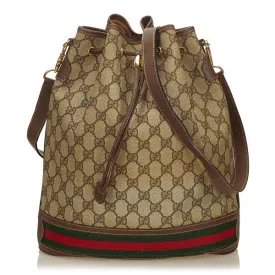 GUCCI VINTAGE GUCCISSIMA WEB DRAWSTRING BUCKET BAG