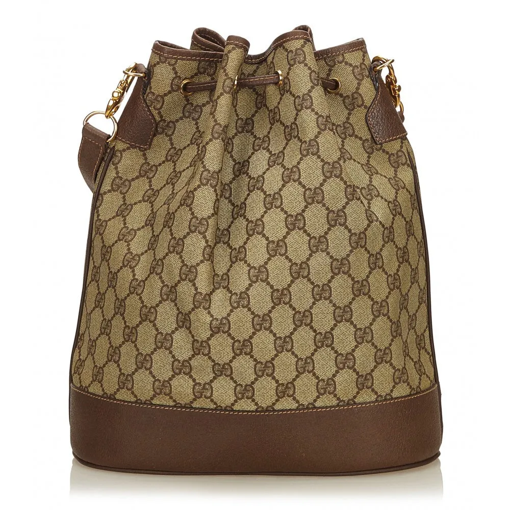 GUCCI VINTAGE GUCCISSIMA WEB DRAWSTRING BUCKET BAG