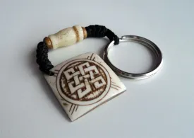 Hand Crafted Tibetan Endless Knot Bone Keychains