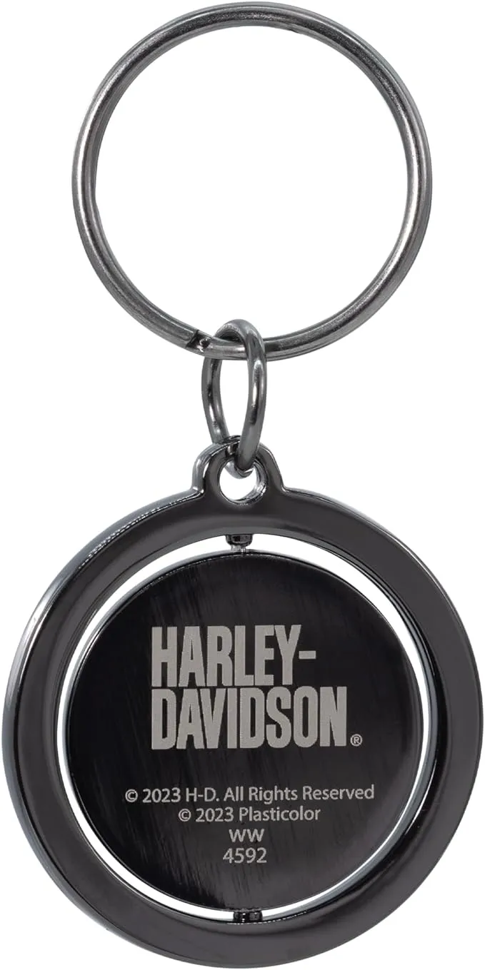 Harley-Davidson Circle Eagle H-D Text Spinner Key Chain, Black PL4592