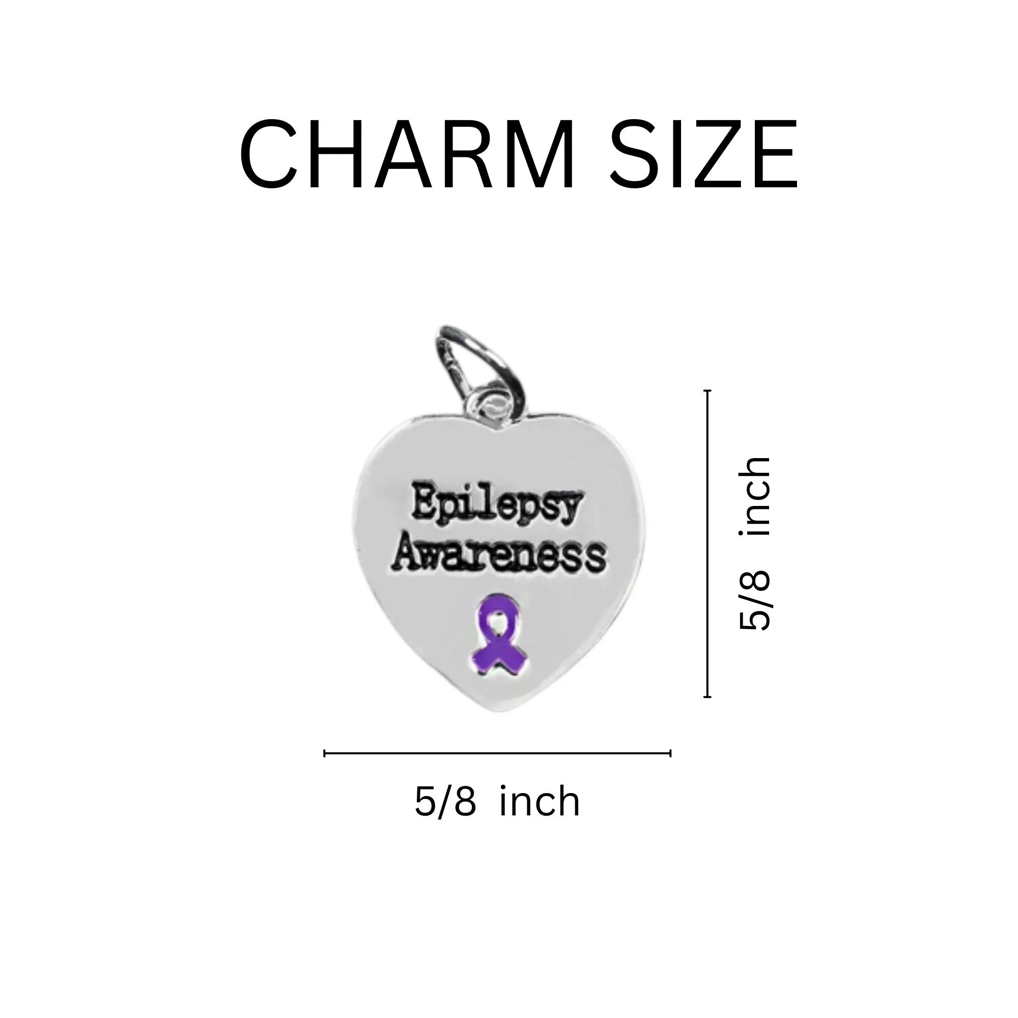 Heart Shaped Epilepsy Awareness Split Style Keychains