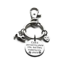 KEYCHAIN - LOVE MY CAT "Cats make my life whole"