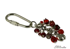 Ladybug Red Charm Beaded Keychain