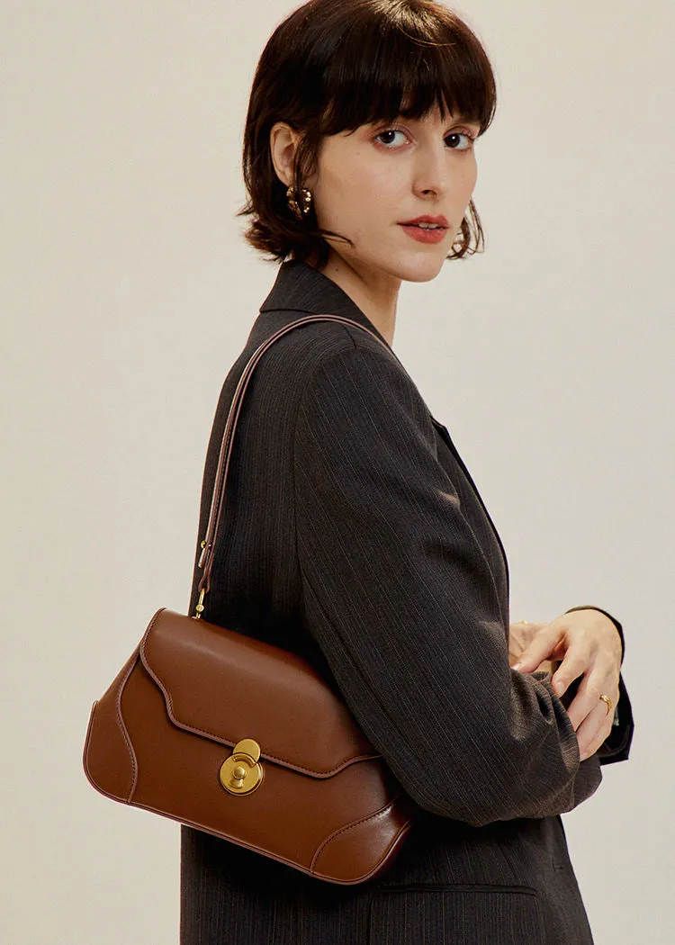 Leather Baguette Shoulder Bag