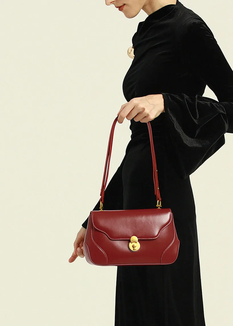 Leather Baguette Shoulder Bag