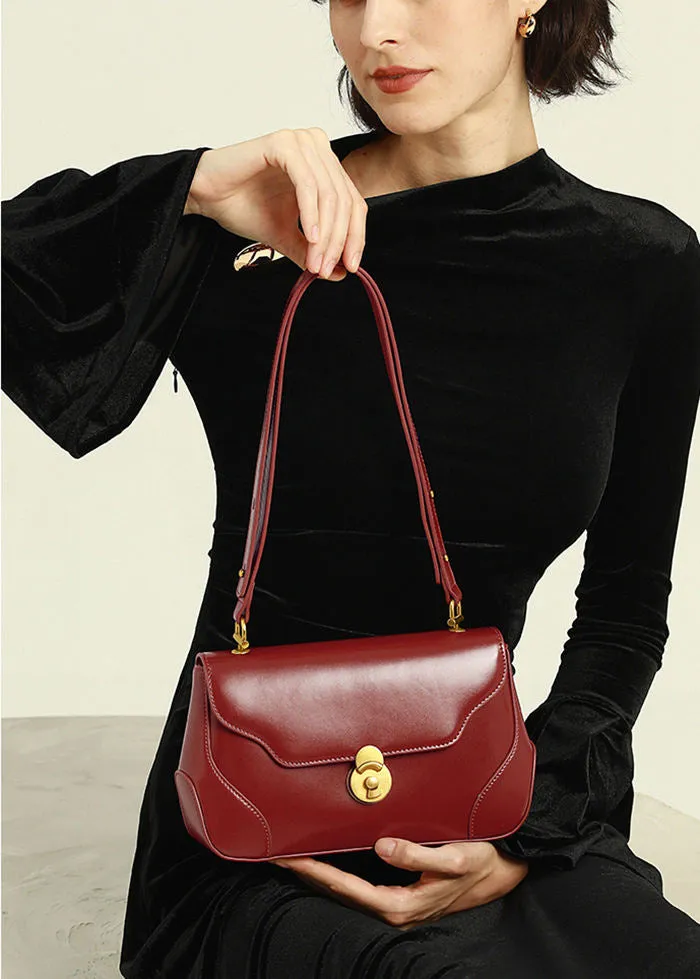 Leather Baguette Shoulder Bag