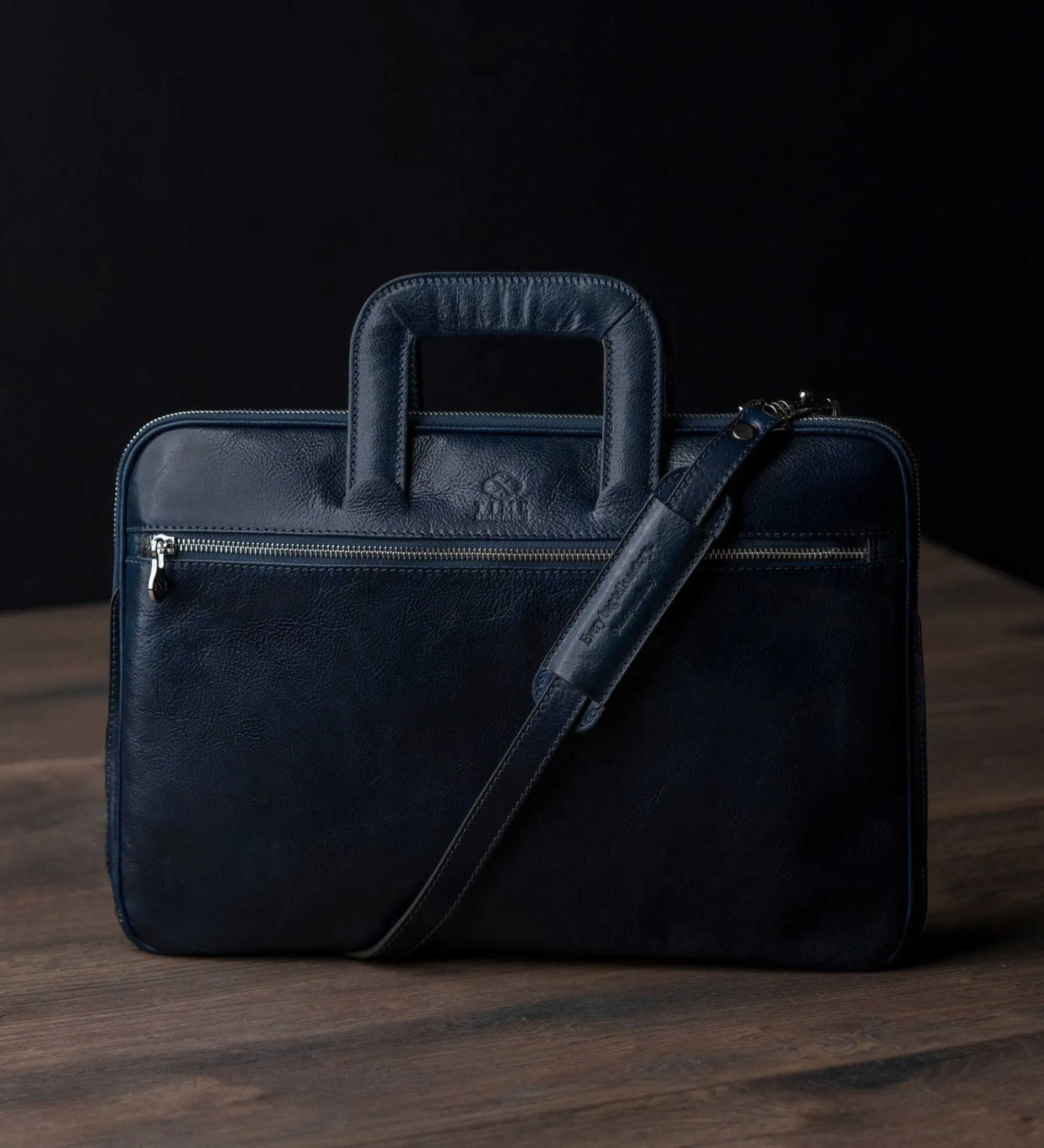 Leather Briefcase Laptop Bag - Brave New World