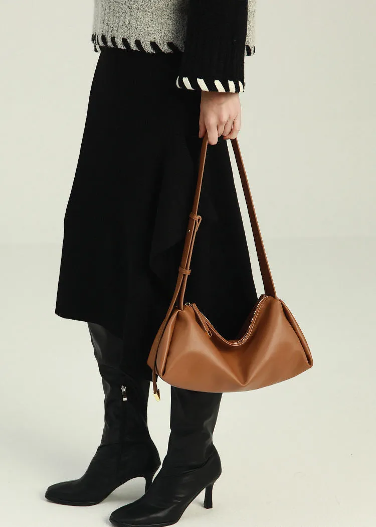 Leather Crescent Shoulder Bag