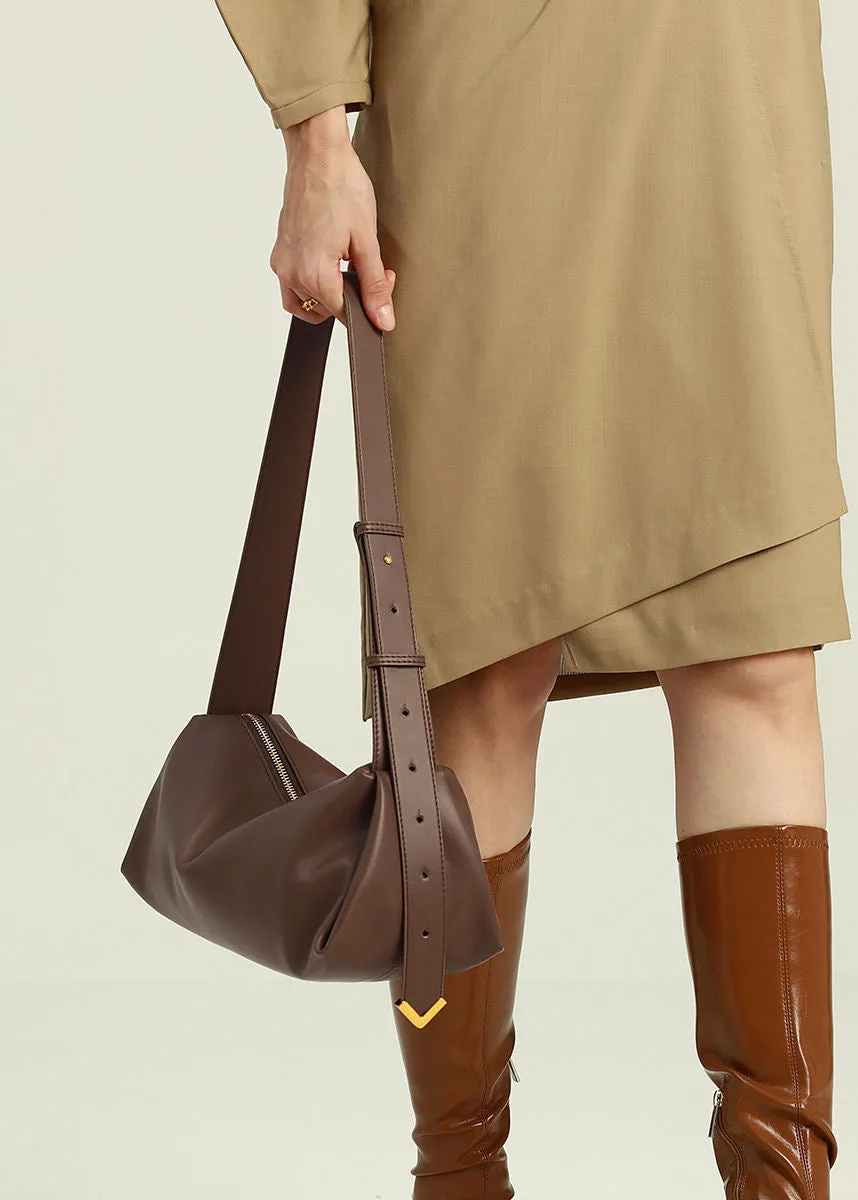 Leather Crescent Shoulder Bag