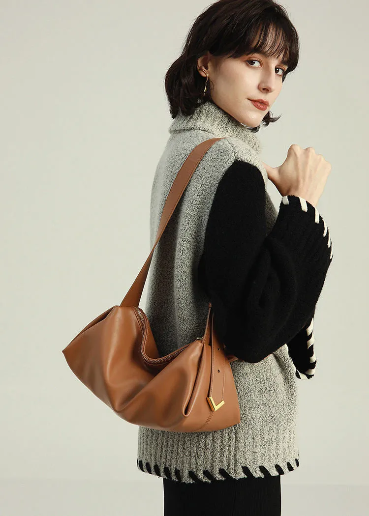 Leather Crescent Shoulder Bag