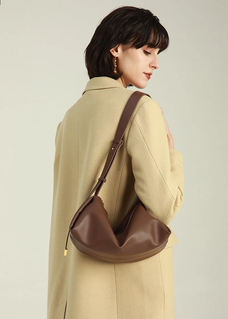 Leather Crescent Shoulder Bag