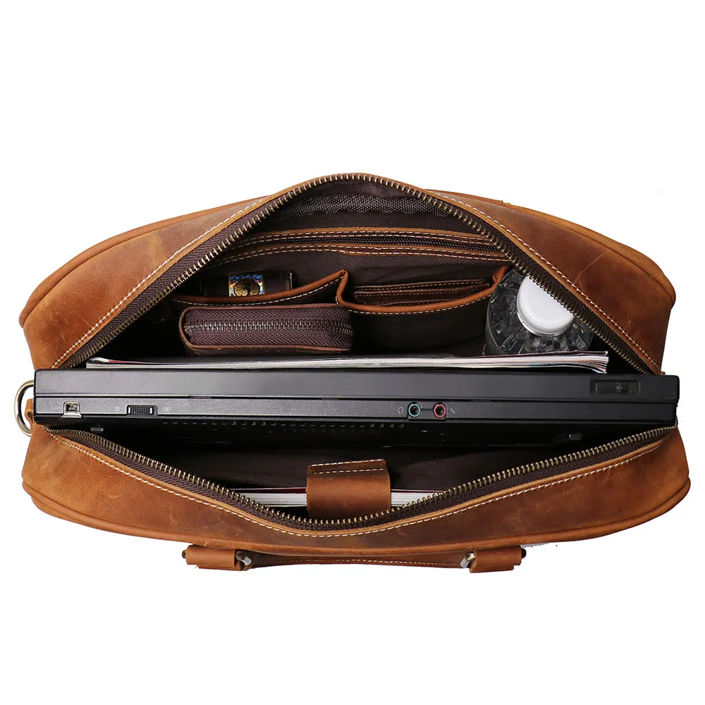 Leather Laptop Bag  Vintage Leather Briefcase