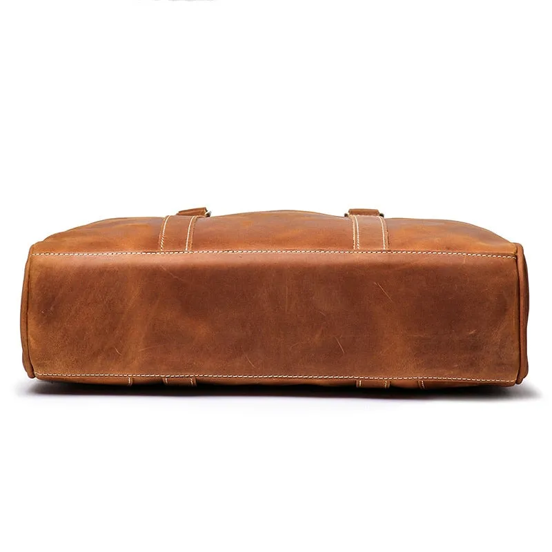 Leather Laptop Bag  Vintage Leather Briefcase