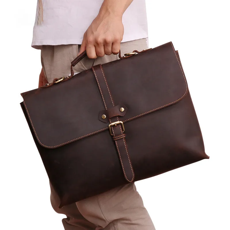 Leather men's business briefcase Men's leather briefcase Hard briefcase Handbag Business Briefcase