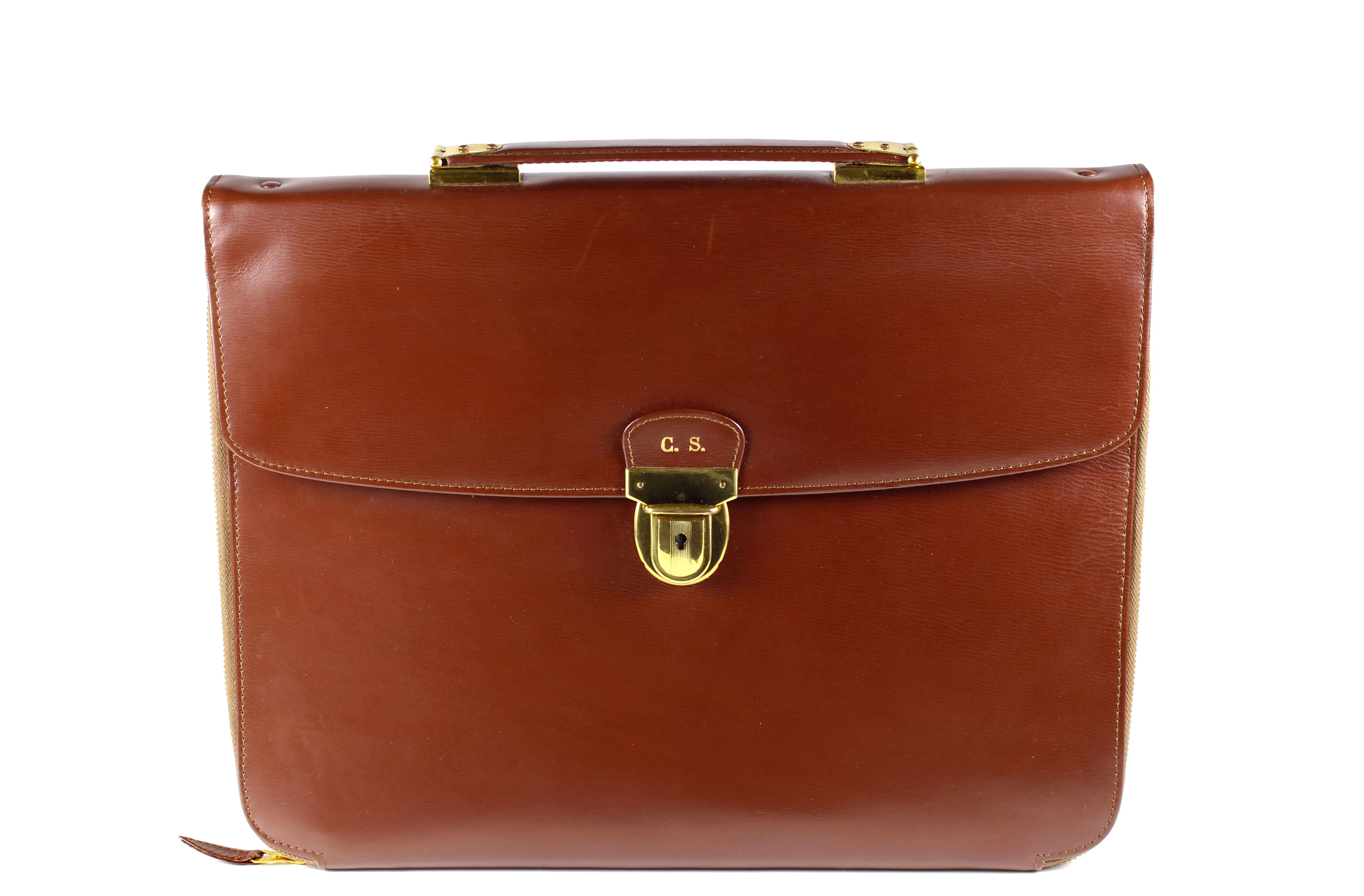 LOEWE brown leather briefcase