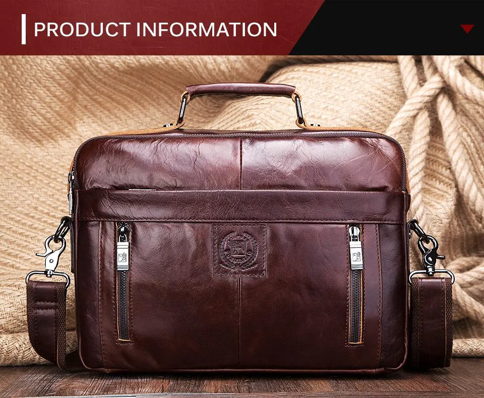 Luxury Genuine Leather Business Briefcase/Shoulder Bag