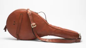 Luxury Leather Tennis Case Cognac