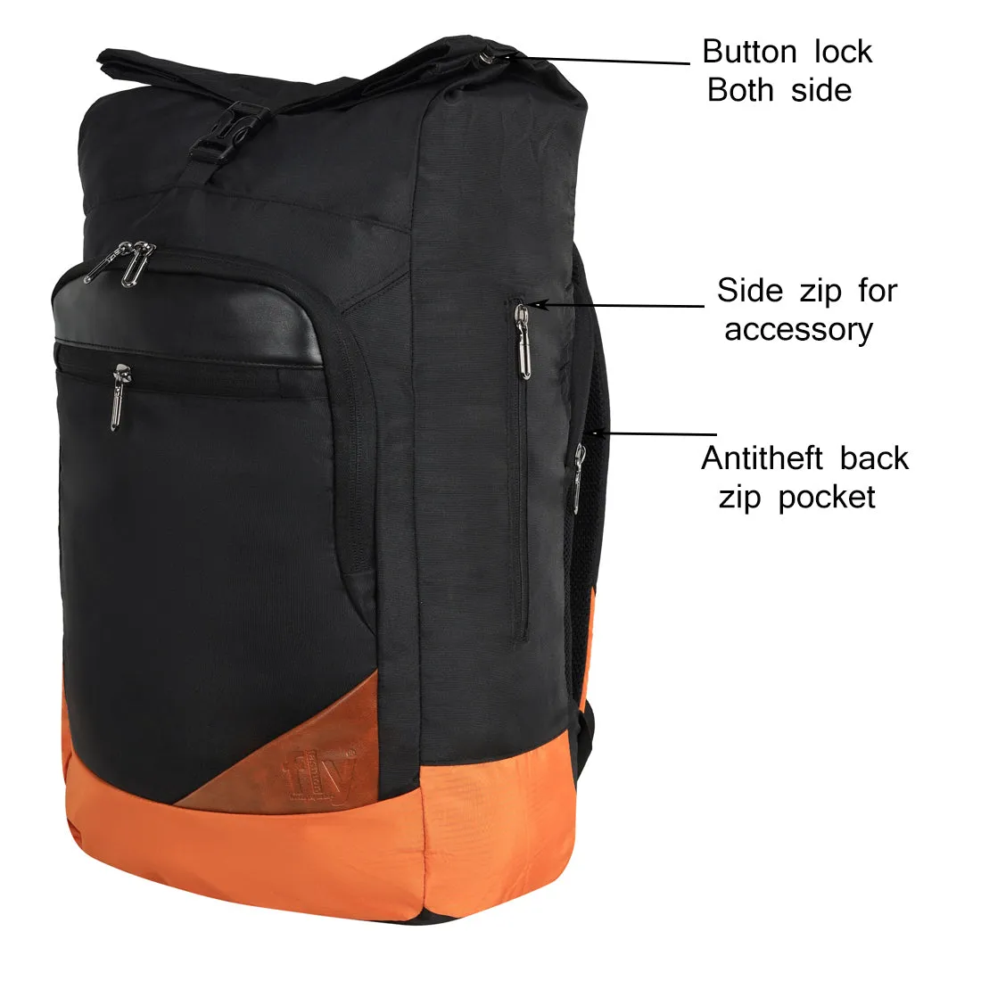 Medium 22 L Laptop Backpack Top Roll Large Backpack Bag Men Women  (Black)