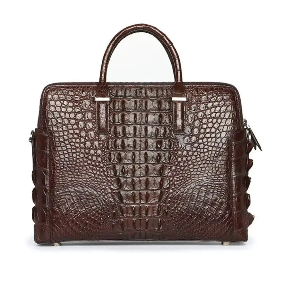 Men's Genuine Crocodile Leather Briefcase Laptop Bag Portfolio Computer Bag