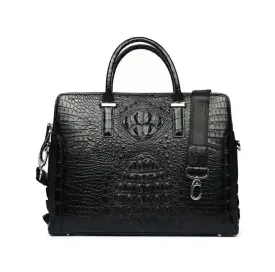 Men's Genuine Crocodile Leather Briefcase Laptop Bag Portfolio Computer Bag