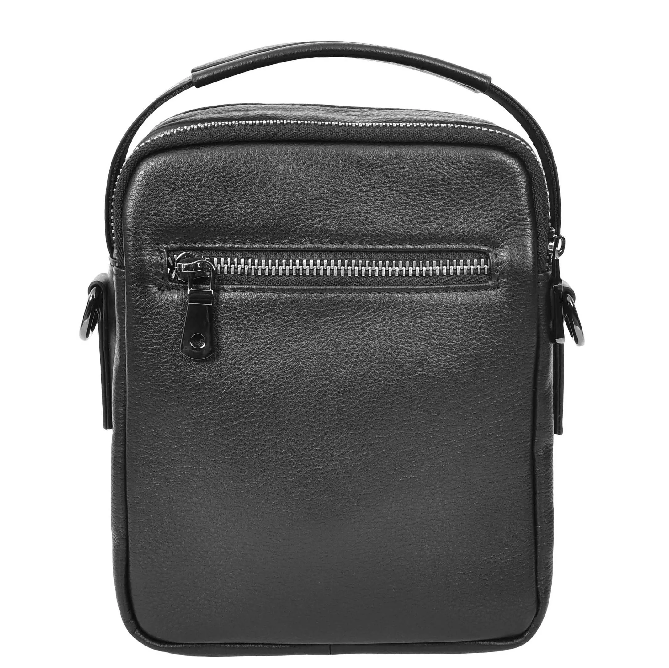 Mens Leather Small Cross Body Flight Bag Hudson Black