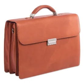 Milestone Briefcase, Fits Devices Up To 15.6", Leather, 5 X 5 X 12, Cognac