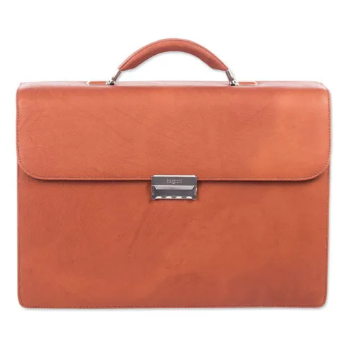 Milestone Briefcase, Fits Devices Up To 15.6", Leather, 5 X 5 X 12, Cognac