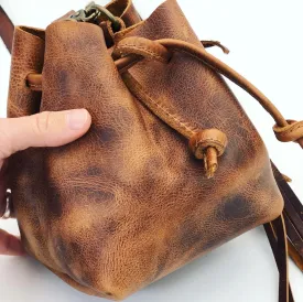 Mini Leather Bucket Bag