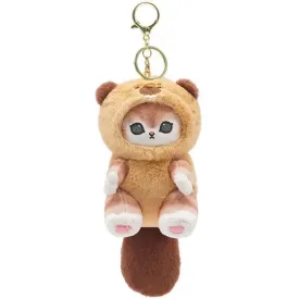 Mofusand Beaver Cat Plush Keychain